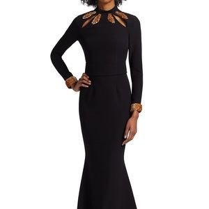 Safiyaa Kamala Curled Leaf Embroidery Gown Size US 8